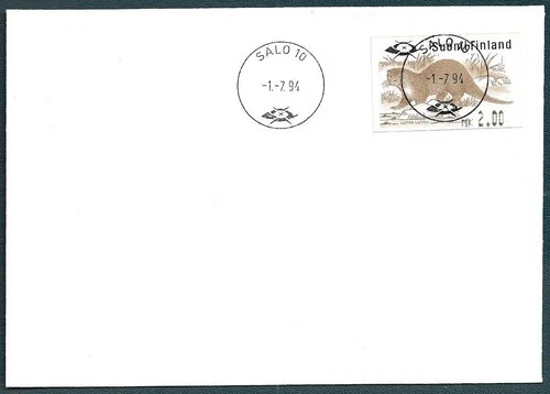 Otter Frama ATM Wildlife Animal Mammals Finland Unmailed FDC Cover 1994
