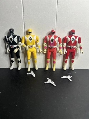 Lot Of 4 Vintage 1993 Bandai Flip Head 5.5” Power Rangers - Please Read!!