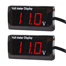 2Pcs DC 12V Digital Voltmeter Gauge LED Display DC 5-28V Voltage Mete-Red