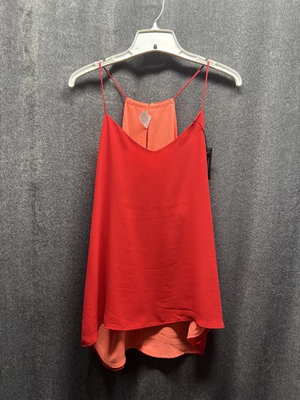 #ad Express Reversible Tank Top Cami Woman’s Size Large Red Neon Orange $19.94