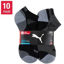 PUMA Men's No Show Sock, 10-pair