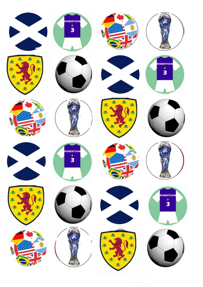 24 Edible Rice Paper Cake Decorations - Scotland world cup 2026 - Image 1 of 1