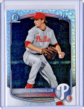 2025 Bowman Chrome Draft Mega Case Obermueller 1st RC Mojo Refractor Phillies