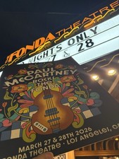 Paul McCartney The Fonda Exclusive 18x24 Poster + Ticket  3/27/26 Hollywood Look
