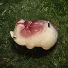 Shawnee Pottery Ceramic Piggy Bank with Hand Painted Face and Pink Bow