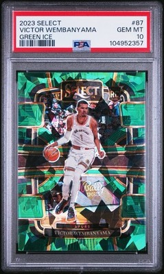 PSA 10 2023 Victor Wembanyama RC Select GREEN Cracked Ice PRZIM