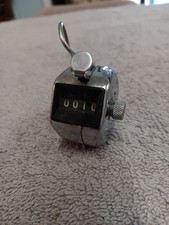 Vintage LION Hand Tally Counter Clicker Mechanical Metal 4-Digit