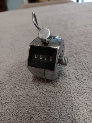 Vintage LION Hand Tally Counter Clicker Mechanical Metal 4-Digit