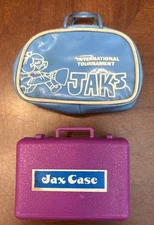 Vintage 1960s 70s Toy Jax Lot Case & International Tournament Jaks Game Pieces