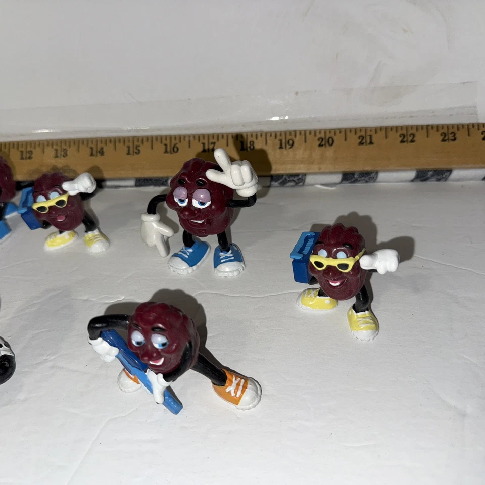 "Figuras vintage de PVC California Raisins - Lote de 9 - Applausos 1987/1988 2"" - 3""" Foto 4 de 4