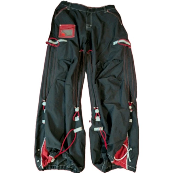 Vintage MacGirl  Rave Pants Size 5 Baggy 90s Streetwear Emu Punk Clubwear Black 
