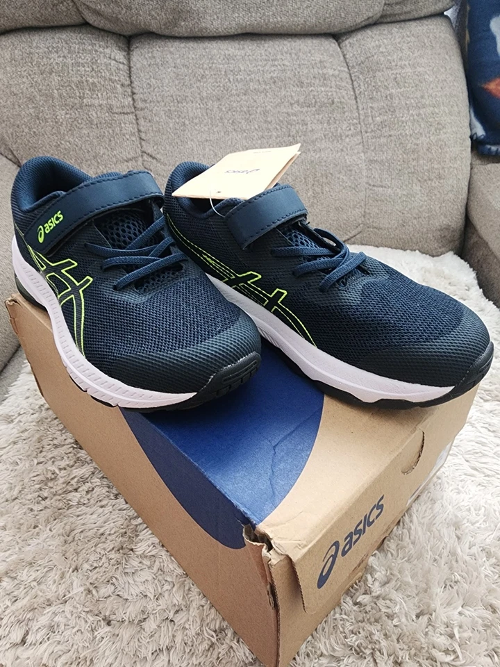 Asics GT-1000 11 PS Azul/Verde Talla 2.5 Juvenil/4.5 Mujer. ¡NUEVO! Foto 3 de 4