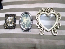 Vintage METAL Ornate Mini Picture Frames Set of 3