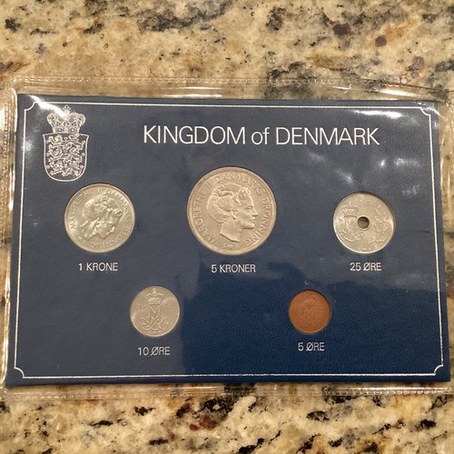 1976 Kingdom Of Denmark 5 Coin Uncirculated Set - Margrethe II - Original Holder