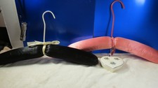 Vintage Padded Satin Lingerie Dress Boudoir Hangers / Black/Pink