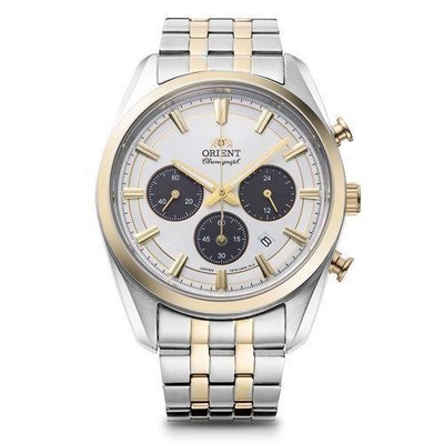 Orient Contemporary RN-TX0302S Solar Chronograph Men s Watch White Dial Sapphire
