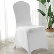50pcs Wedding Chair Covers White Chair Covers spandex Stretch