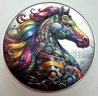 Mechanical Rainbow Horse American Silver Eagle 1oz .999 Silver Dollar Coin