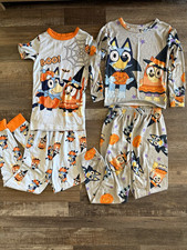 Bluey Girls 2-Piece Pajama Set Size 7/8 Snug Fit Halloween Bluey Bingo 2 Pair