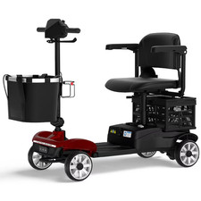 KERDOM 4-Wheel Electric Mobility Scooter 15 Mile Range 350lb LED Travel Scooter