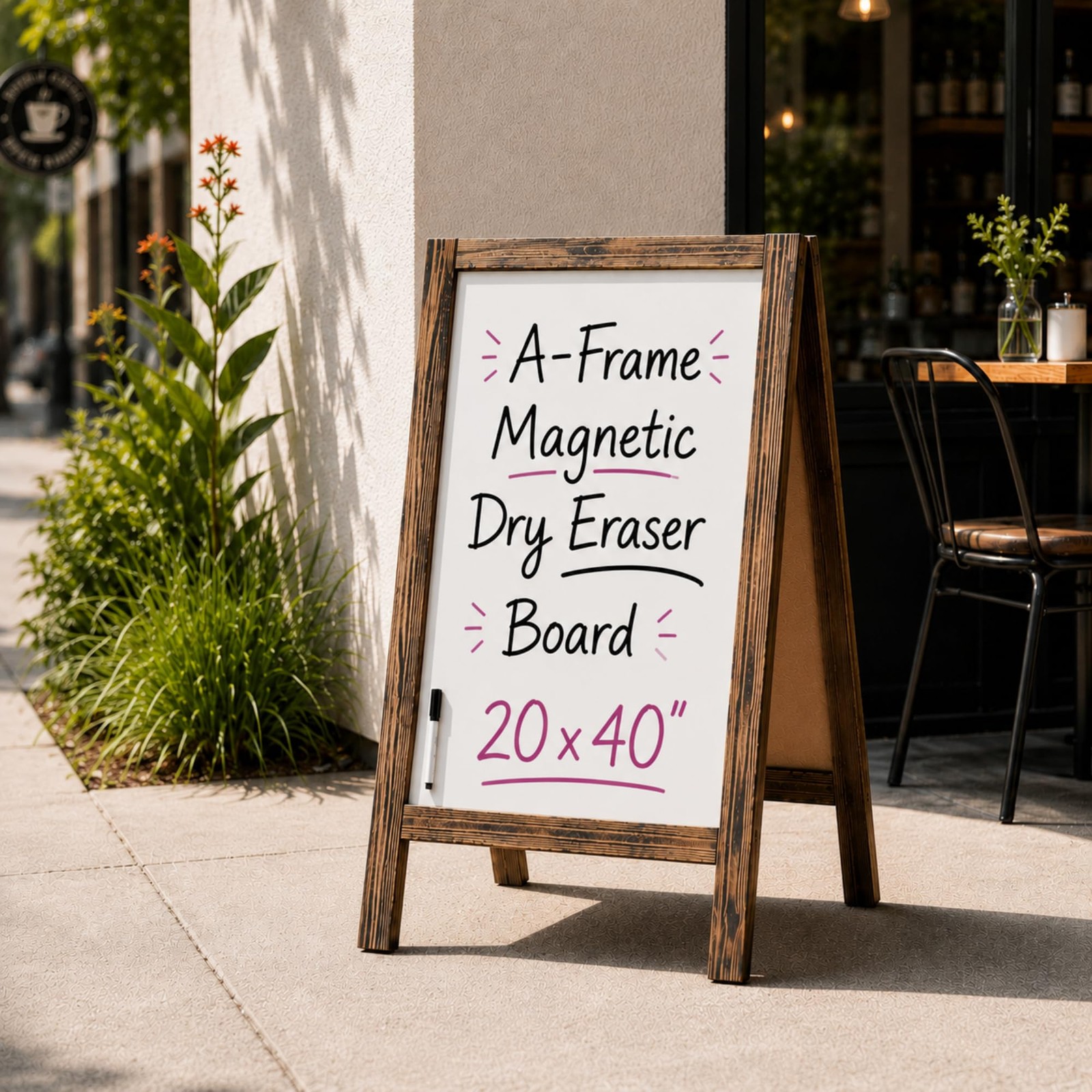 Ilyapa A Frame Whiteboard Easel Sign 40x20 in Sandwich Signs Outdoor