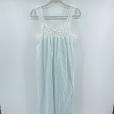 Vintage Lucie Ann II thin cotton lace detail sleeveless cottagecore nightgown S