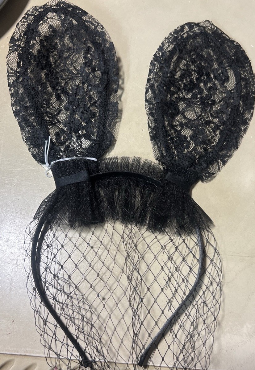 Bunny Rabbit Ears One Size Headband Hat Black View 2
