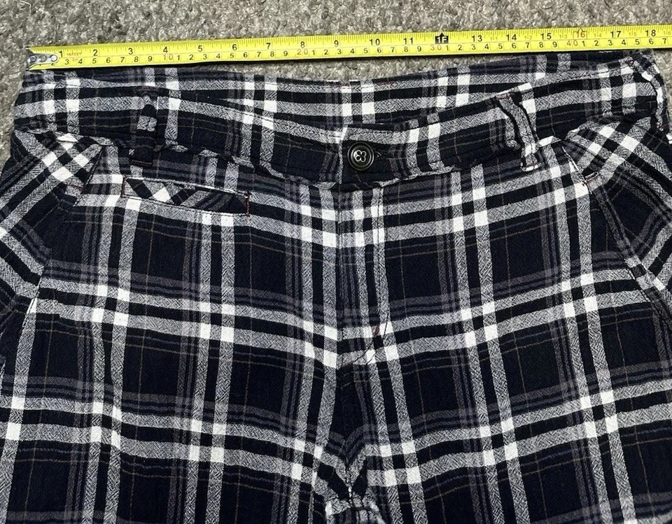 Free People Plaid Trousers Women’s 10 Low Rise Black & White Slim Ankle Pants - Image 4 of 4