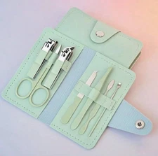 Manicure Set - Stainless Steel Nail Clippers & Pedicure Kit - Leather Case