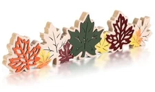 Fall Decor for Home Wooden Block Table Sign Maple Leaves Large Maple Leaf