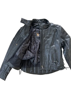 Premium Xelement Advanced Motorcycle Gear Heavy Leather Riding Jacket Size S