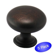  5 Pack Cosmas Cabinet Hardware Oil Rubbed Bronze Round Knobs 4950ORB