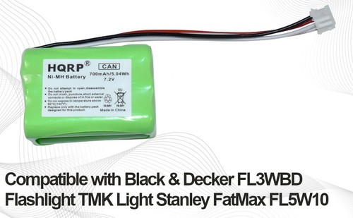HQRP 7.2V Battery for Black & Decker FL3WBD Flashlight TMK Stanley FatMax FL5W10 - Picture 4 of 10