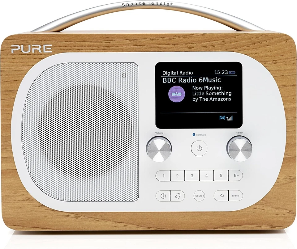 Pure Evoke H4 Portable FM/DAB Digital Radio - Alarm, Snooze, Bluetooth - OAK - Image 2 of 4