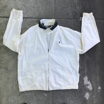 Vintage Polo Ralph Lauren Harrington Jacket Men Large White