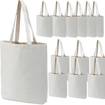 26pcs Canvas Tote Bag Bulk, Cotton Totes for Embroidery, Crafting , DIY Projects