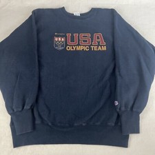 Vintage 1996 Atlanta Olympics Champion Reverse Weave Sweatshirt Blue USA Team