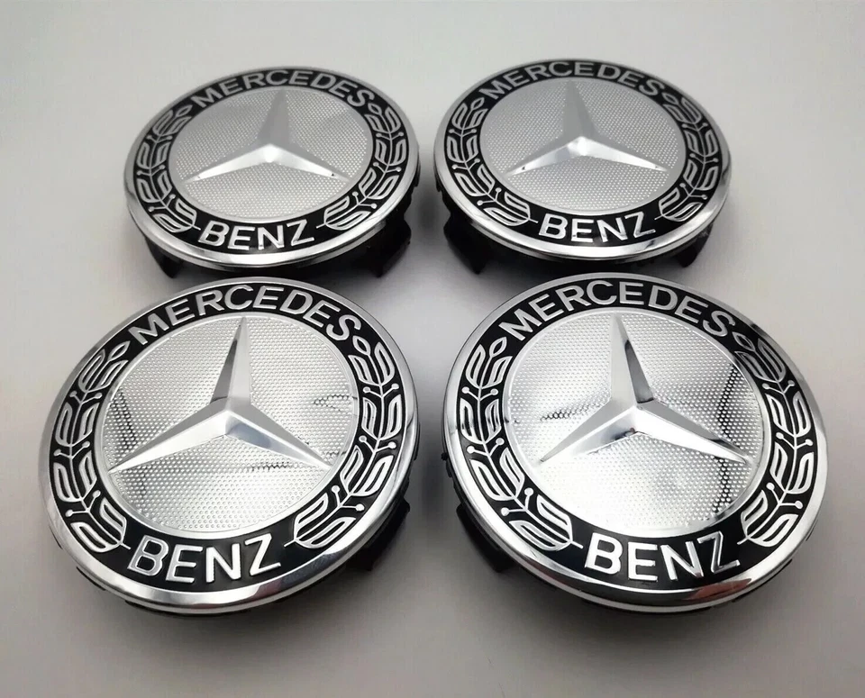 4PCs Wheel Center Rim Hub Caps for Mercedes Benz Black Red Blue Silver 75MM AMG - Image 2 of 4
