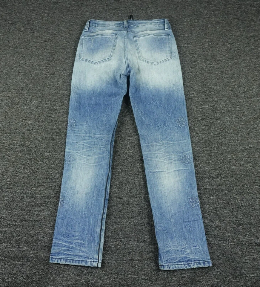 Brockenbow Lily Slim Straight Jeans Womens 27 Blue Floral Embroidered Cropped - Image 2 of 4