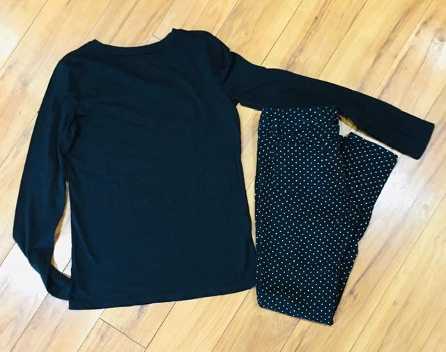 Cherokee Pantalón Lunares Negro Algodón Jeggings y Camisa Manga Larga Top 12 Foto 4 de 4