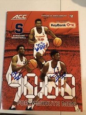SYRACUSE ORANGE- BATTLE BRISETT HOWARD SIGNED AUTOGRAPH PROGRAM COA