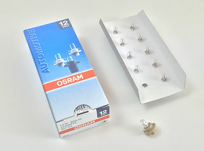 Zehn Osram Lampen 2452MFX6 1,5W 12V BX8,4d 1,5 Watt Instrumentenbeleuchtung 