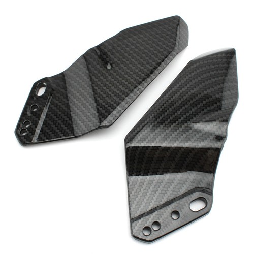 For Honda Kawasaki Carbon Fiber Look Front Fairing Winglet Fin Wing Kit Spoiler - Picture 5 of 10