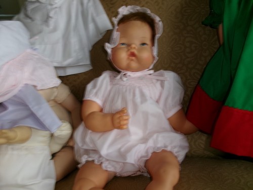 SALE NO DOLL DARLING SMOCKED BUBBLE AND MATCHING BONNET FOR 18" THUMBELINA DOLL