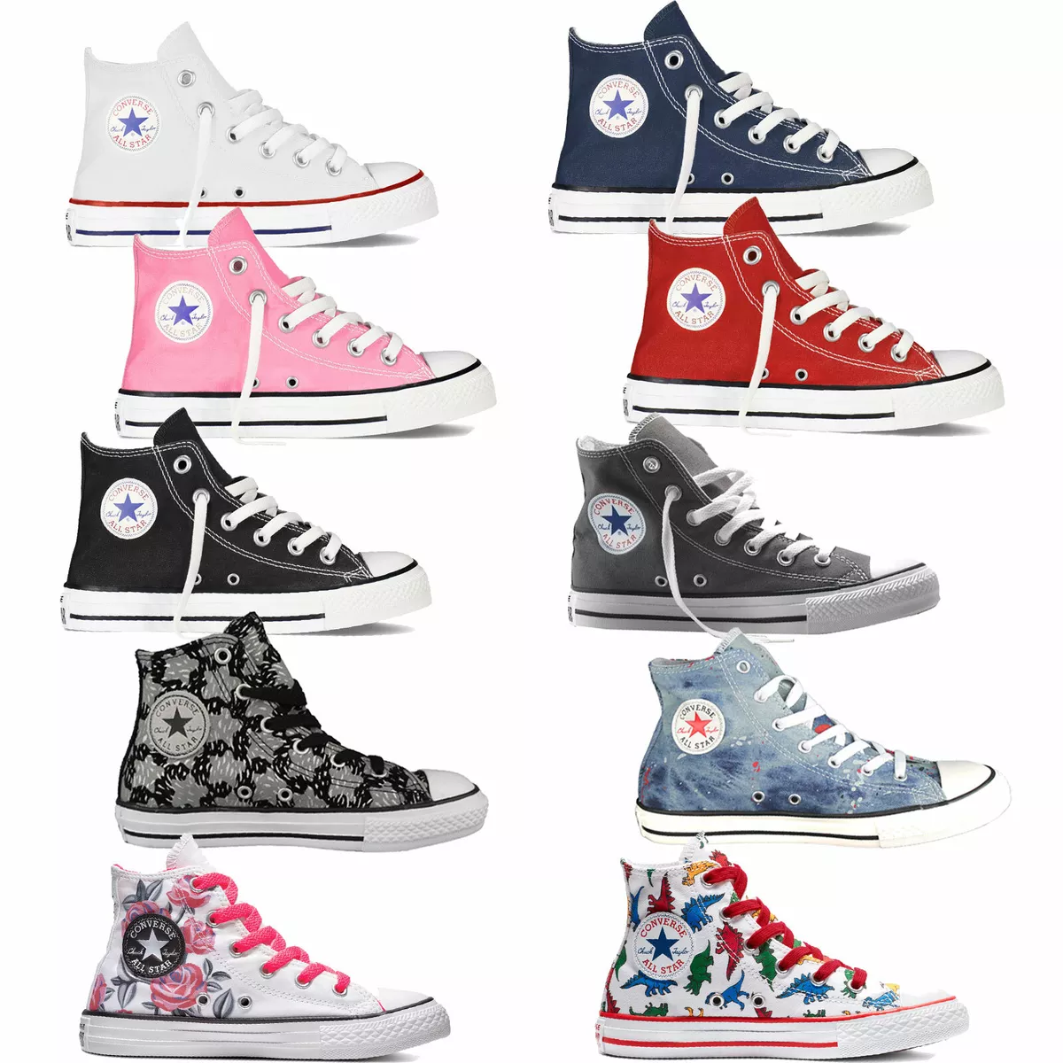 Brug af en computer craft malt Converse Chuck Taylor All Star Hi Kids Shoes Chucks Fabric Sneaker Fabric  Shoes | eBay