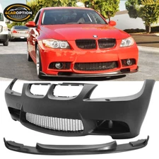 Fits 06-08 BMW 3 Series Pre Lci Front Bumper Conversion+Air Duct+Lip Spoiler