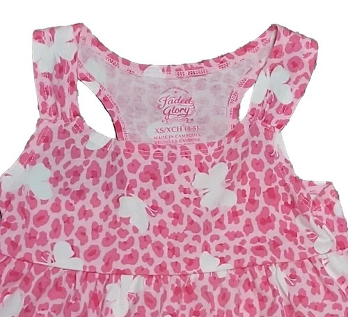Fadded GloryGirls Dress Size XS 4-5 Pink Butterfly Sun Sleeveless High Low Tank - Picture 4 of 14