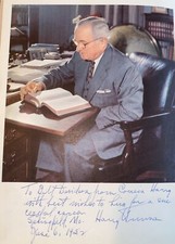 RARE “Mr. President” By Cousin Harry S Truman Personalized To My Father In 1952