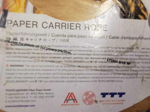 Teufelberger Super Grip Typ 12-1/2" Faserseil GMBH, Papierträgerseil, 150 Fuß - Bild 2 von 5