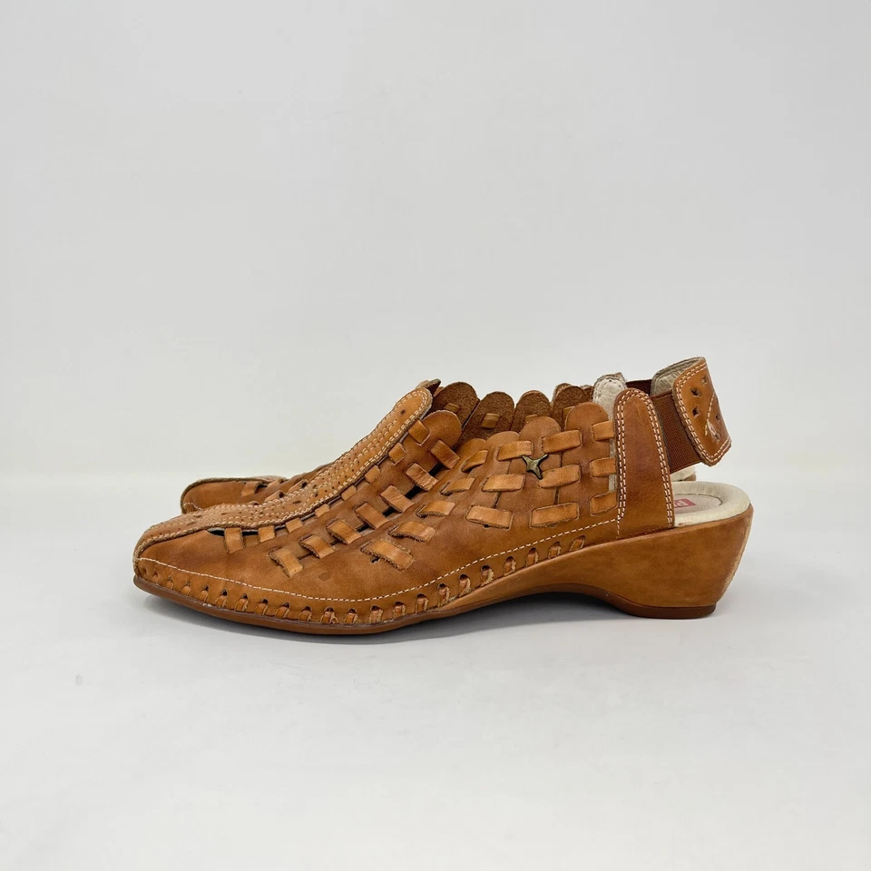 Pikolinos Puntera Almendra Romana Zapatos de Cuero Marrón Tostado Para Mujer Talla 6.5 Foto 4 de 4